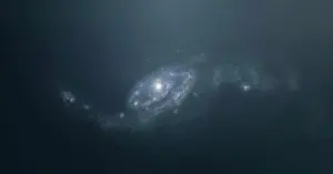 Luminous Prints: Distant galaxy visible from space station sent in outer space