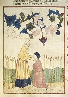 Middle Ages Prints: The Divine Comedy. s.XIV. Virgil urges Dante to continue the way towards Beatrice and the Paradise