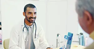 Talk Prints: Doctor, consultation and senior man with healthcare