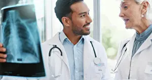 Doctors Prints: Doctors, x ray and medical conversation in hospital