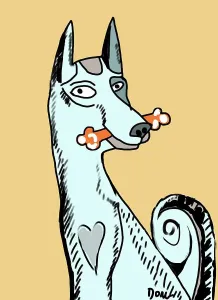 Cartoon Prints: Dog bone, 2010, by Diana Ong, computer graphics