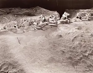 Arts Culture And Entertainment Prints: Dog soldiers hiding in trench