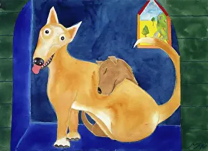 Staring Prints: Dogs by Erik Slutsky, watercolor, gouache and pastel, 1985, 20th century