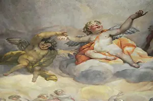 Close View Prints: Detail of the dome fresco by Johann Michael Rottmayr
