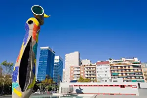 Barcelona Prints: Dona i Ocell (Woman & Bird) sculpture in Joan Miro Park