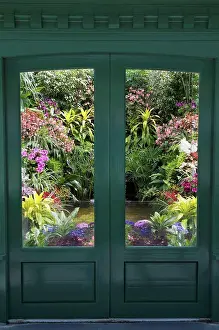 Passageway Prints: a door to an indoor garden in butchart gardens, brentwood bay, british columbia, canada