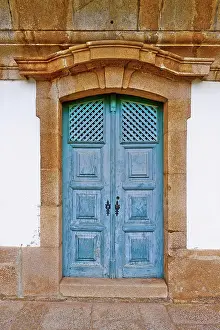 Culture Prints: Door Wooden Door in the Wall of Portuguese Home Copyright: xZoonar.com/gkunax 9258987