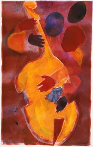 Instrument Prints: Double Bass, Triple Head 1995 Gil Mayers (b.1947/American) Mixed Media Private Collection