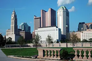 Columbus Prints: Downtown Skyline of Columbus, Ohio from Genoa Park