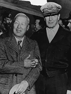 1950 Prints: Dr. Syngman Rhee (left) President of the Republic of Korea