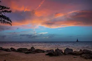 Coast Prints: Dramatic vibrant sunset scenery in Key West, Florida
