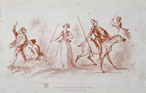 Knight Prints: Drawing depicting Don Quixote the Spanish literary hero