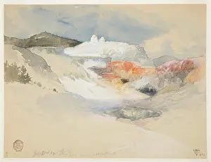 Drawing, Yellowstone, Hot Springs; Thomas Moran (American)