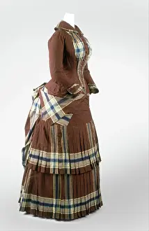 Difficult Prints: Dress ca. 1882 French The late nineteenth century in fashion is governed by both the somewhat typical constructions of