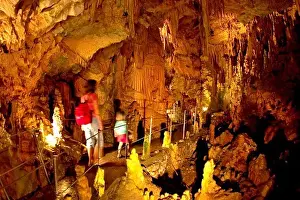 Tourists Prints: Dripstone Caves of Dirou, Peloponnes, Greece