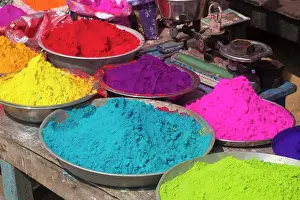 Holi Prints: Dry colours kept for sell, holi festival