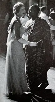 Gold Coast Prints: Duchess of Kent dances with Kwame Nkrume first President of Ghana at celebrations to mark Ghana's independence