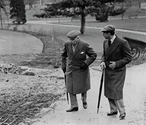 King Of The United Kingdom Prints: Duke Of Connaught Inspects King George V Memorial Pergola and Fishpond