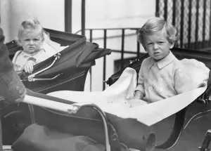 Monarchy Prints: Duke of Kent's children have their first cuting in London since their return from their holiday at Sandwiich