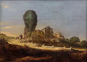 Land Scape Prints: Dune landscape with farmstead (The evening); 1627 Pieter de Molijn; Dutch (1595 London -1661 Haarlem)