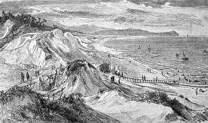 Woodprint Prints: Dunes and bath near Göhren, Rügen