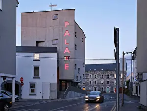 Blur Prints: Dusk elevation from west. Pálás Cinema, Galway, Ireland. Architect: dePaor, 2017