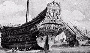 Trade Prints: Dutch East India company ship of the 17th Century