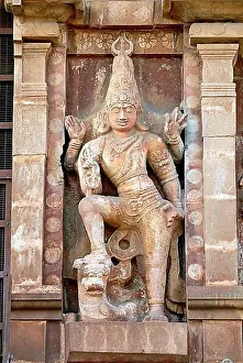 Arts Prints: Dwarapalaka gate Keeper statue in Brihadisvara Brihadeeswara Big Temple (10th century) Thanjavur Tanjore