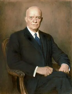 Legs Crossed At Knee Prints: Dwight Eisenhower, (34th President of the United States) by Thomas E. Stephens, 1885-1966