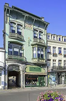 Benelux Prints: Early 20th century Art nouveau house Maison Charlier