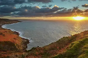 Seas Prints: Early morning view of the cliffs at Rame Head