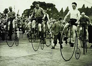 Early Prints: Early-Penny Farthings Etc. - Bicycles - Vehicles. October 17, 1932