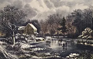 Early Winter 1869 Currier & Ives (1834-1907 American)