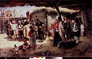 The Wanderers Prints: Easter public prayer by Makovsky