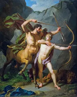 Youngmen Prints: Education of Achilles; 1780-90; Oil on paper; mounted on canvas Baron Jean-Baptiste Regnault; French; 1754-1829