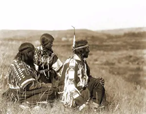 Archival Indians Prints: Edward S. Curtis Native American Indians - Overlooking the camp--Piegan Indians circa 1910