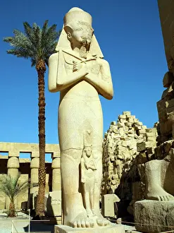 North Africa Prints: Egypt, , Luxor, Karnak - colossal statue of Ramses II at Temple of Amun
