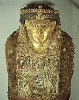 Human Representation Prints: Egyptian civilization, Mummy of a man with a painted mask