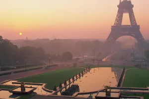 Daybreak Prints: The Eiffel Tower at dawn, Paris, France, Europe