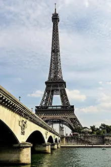 Incidental People Prints: Eiffel Tower, Pont d'lena and Seine, Paris, France, Europe
