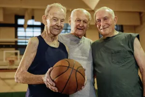 Gratifying Prints: Elderly men playing basketball