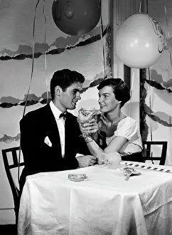 Wineglass Prints: Elegance couple at party