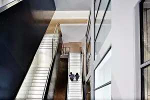 Contrast Prints: Elevated view looking downwards to atrium