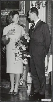 February Prints: Elsevier photo collection. Dutch government proposed fiancé royal couple families Trèveszaal Hague