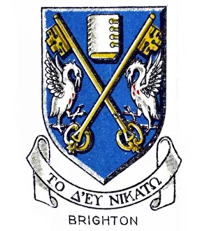 East Sussex Prints: Emblem of Brighton College in Brighton, East Sussex