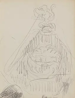 Emblem Prints: Emblem, James Ensor, circa 1860-1949, drawing, Belgian Art