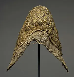 Embroidered Prints: Embroidered Peasant Headdress, 1700s