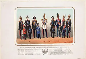 Cavalry Prints: Emperor Alexander II in the gala uniform of the Life Guard Cavalry Regiment by Anonymous / Private Collection / 1856
