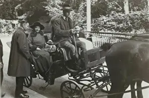 Empress Hermine, wife of the Ex-Emperor traveling alone in the Bavarian mountains, Germany
