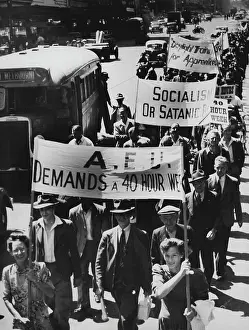 1947 Prints: Engineers who marched to Chamber of Manufactures. March 12, 1947